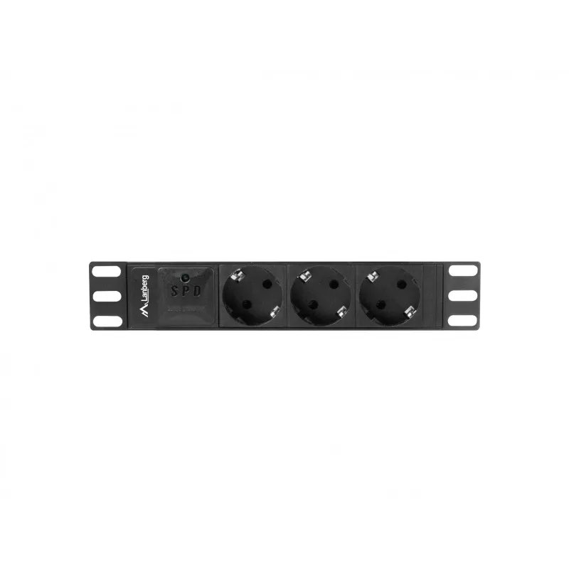 Lanberg PDU-03E-0200-BK Power Distribution Unit (PDU) 3 AC-uitgangen 1U zwart