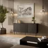 Ladekast Cama Meble LUCCA 3D 165x40x80 cm, zwart, spaanplaat corpus