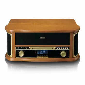 Lenco TCD-2571WD platenspeler 10W hout 1 deck DAB FM Bluetooth