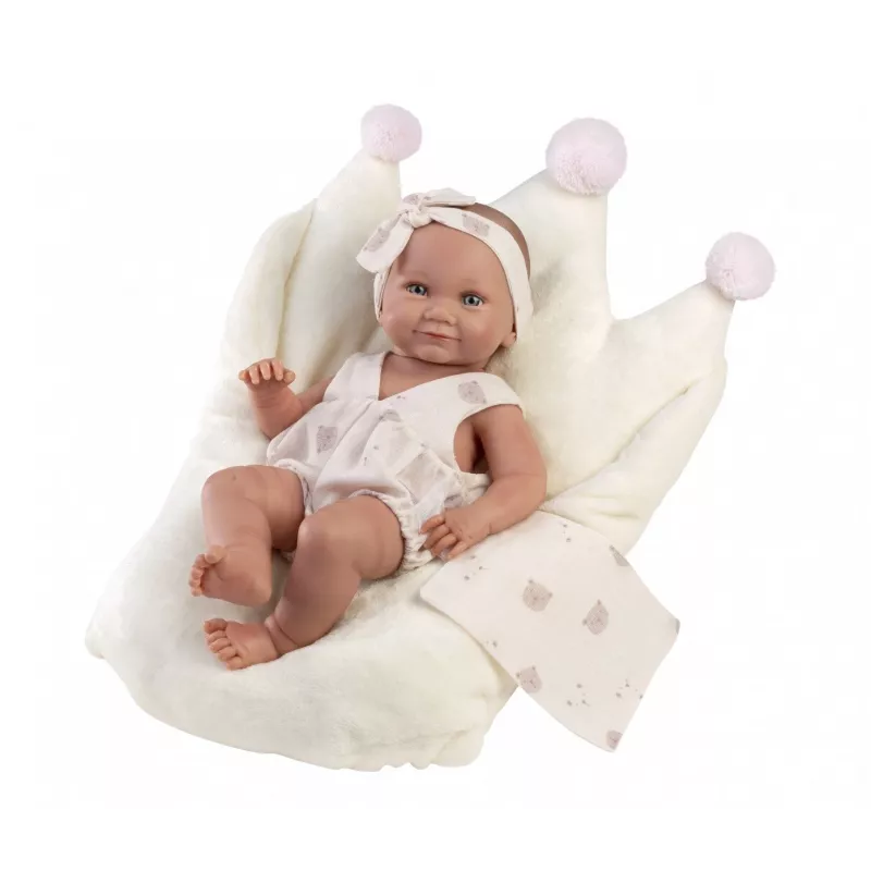 Vinyl babypop 40 cm van Llorens met realistische kenmerken en zachte lichaam