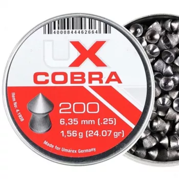 Diabolokogels UMAREX Pointed Ribbed Shot Cobra 6,35 mm, 1,56 g, zilver, 200 stuks
