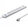 Overspanningsbeveiliging Qoltec 50293 wit 8 AC-stopcontacten 230 V