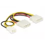 Interne stroomkabel DeLOCK 83658 0,39 m 3-pins naar 2 x Molex 4-pins