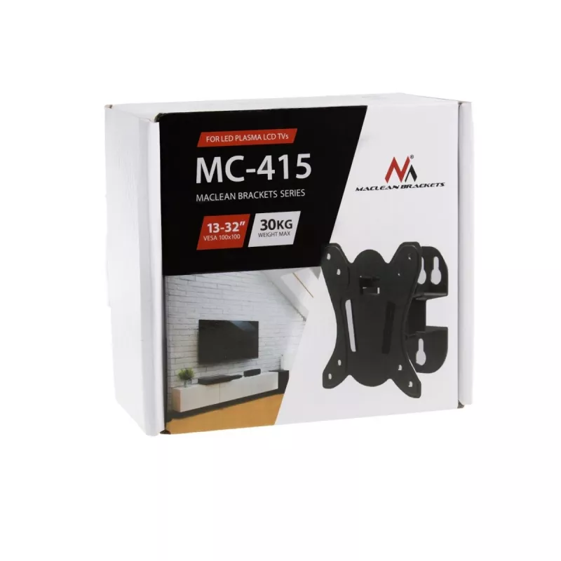TV-wandbeugel MACLEAN MC-415 voor 13–32 inch beeldschermen, VESA 100×100, draagvermogen 30 kg