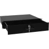 Rack-inbouwvak met slot Omnitronic 2U – model 30100952, frontgemonteerde opbergla van metaal voor 19-inch racks