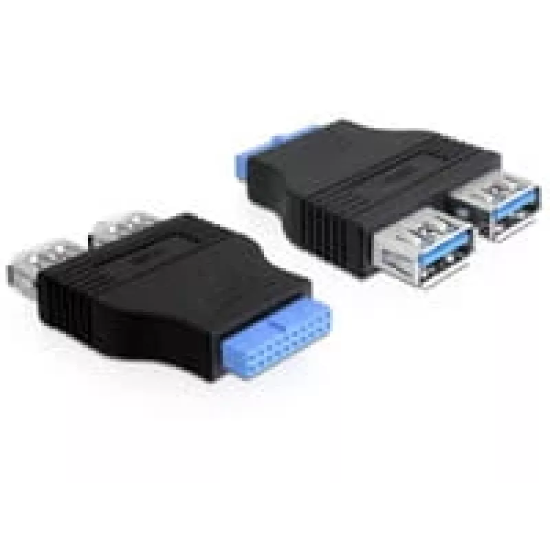 Delock adapter USB 3.0 pin header socket > 2 x USB 3.0 socket - naast elkaar (65324)