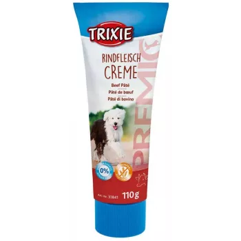Hondensnack Trixie Premio Beef 110 g — hypoallergene pasta in tube, 14,3% eiwit, 26,4% vet, glutenvrij, lactosevrij voor volwassen honden