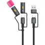 4smarts 4-in-1 USB-C-kabelset Explorer, 60 W, 1 m, zwart