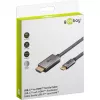 USB-gevlochten adapterkabel, USB-C-stekker > HDMI-stekker, 4K / 60Hz (zwart/zilver, 2 meter)