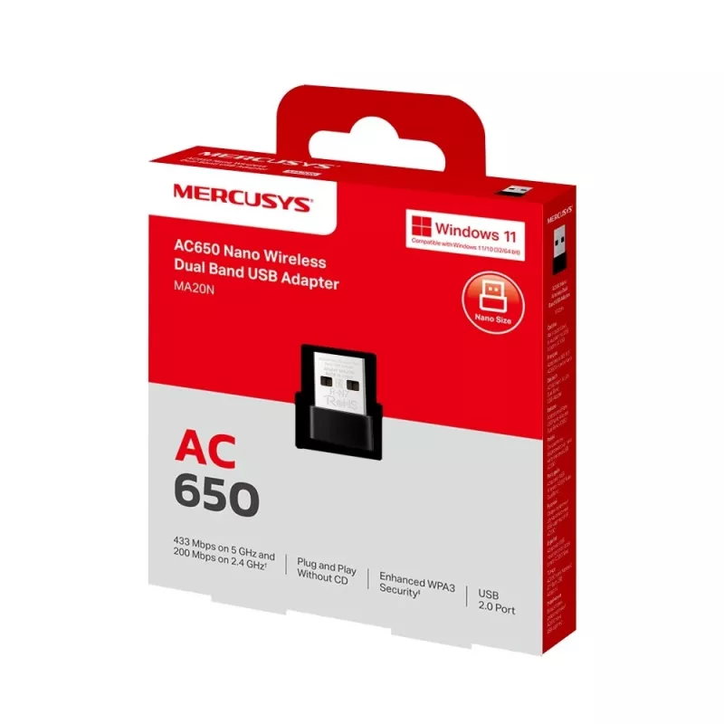 Mercusys MA20N AC650 Nano USB wifi-adapter