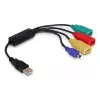 DeLock USB2.0 externe 4-poorts kabel-hub - hub - 4 x USB2.0 - desktop (61724)