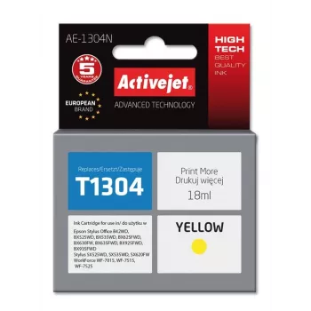 Inktpatroon ActiveJet AE-1304N geel compatibel met Epson, hoge (XL) capaciteit, 18 ml kleurstofinkt