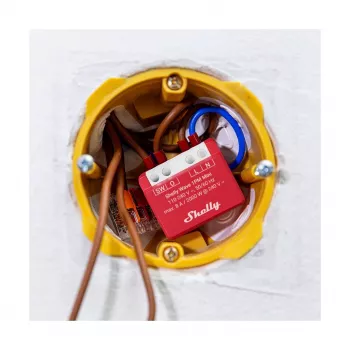 Inbouw slim relais Shelly 1PM — eenkanaals Z-Wave mini-schakelaar, 110–240 V, 8 A, 2000 W, 868,4 MHz