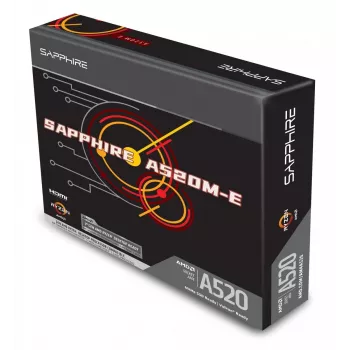 Micro-ATX-moederbord Sapphire A520M-E voor socket AM4, AMD A520-chipset, 2x DDR4 DIMM, max. 64 GB, PCIe 3.0 x16/x1, SATA III, Gigabit LAN