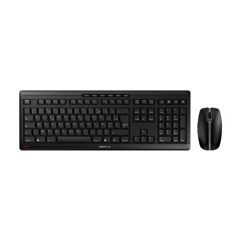 CHERRY Stream desktop toetsenbord muis inbegrepen kantoor RF draadloos AZERTY Frans zwart
