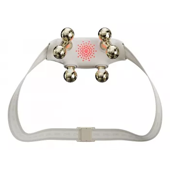 SKG H7 Ultra-E – gouden masskopjes, combinatiemassage, compressiemassage, kneedmassage, trilmassage, nek, schouders, goud, kunststof, knoppen, batterij