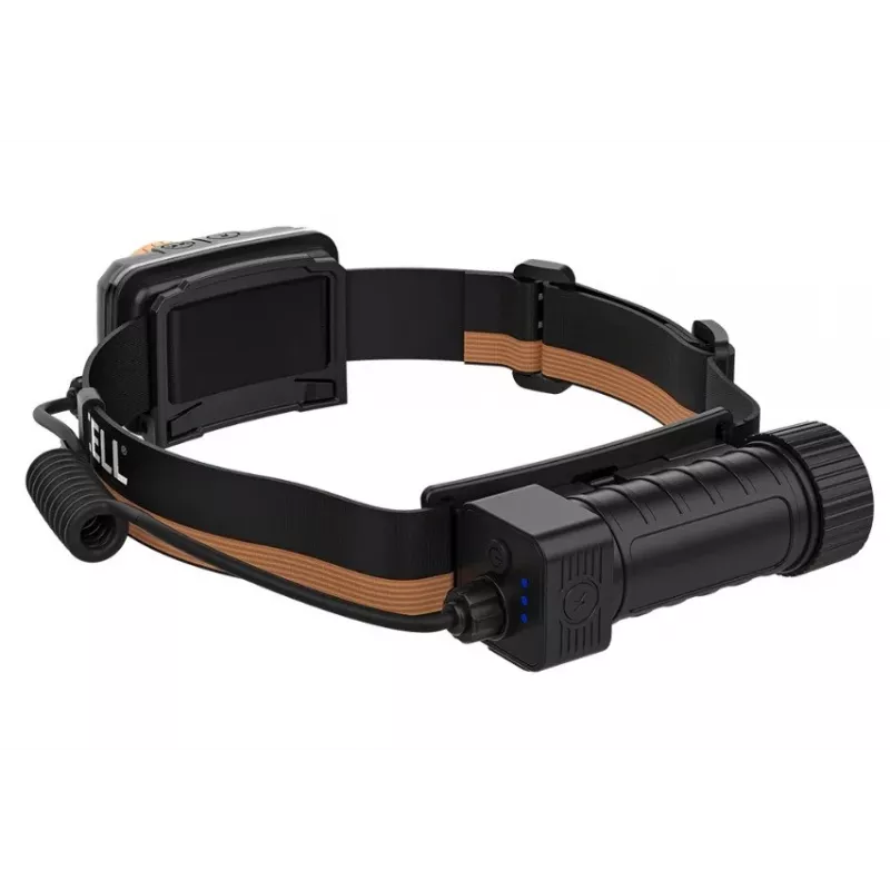Hoofdlamp Duracell DH1500R — zwart/oranje, oplaadbare handsfree verlichting