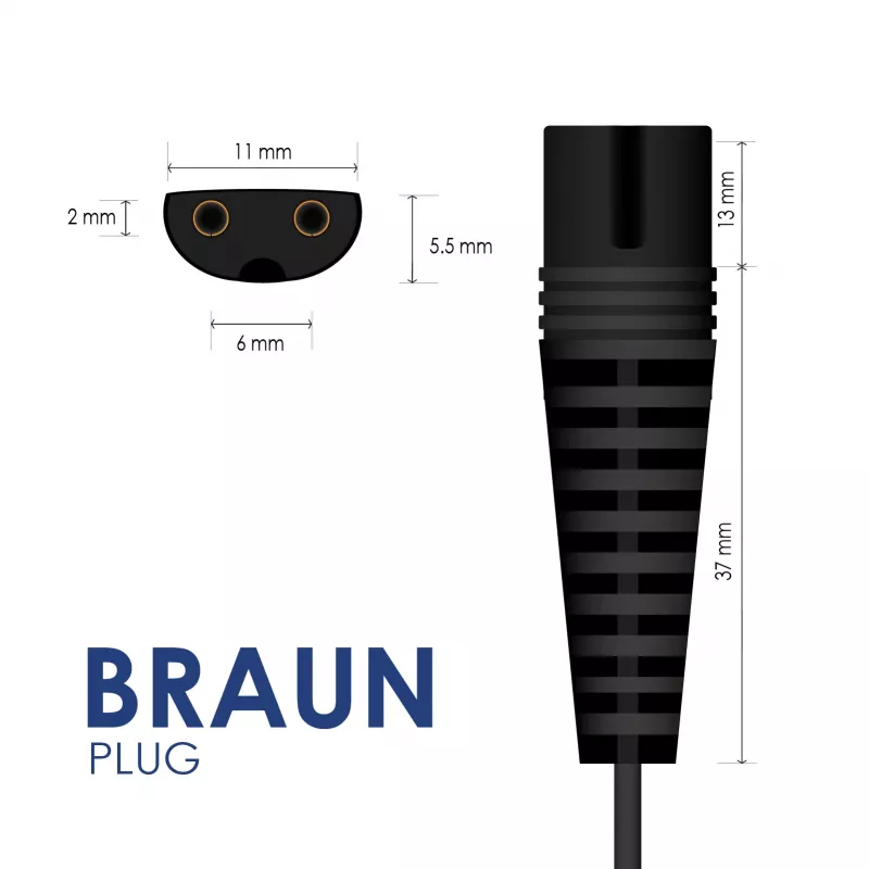 Akyga AK-PD-23 voeding voor Braun scheerapparaat 12 V / 0,4 A, 4,8 W, 1,8 m