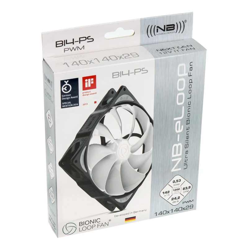Behuizingsventilator NoiseBlocker NB-eLoop B14-PS 140mm PWM, model ITR-B14-PS