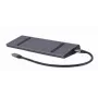 Laptop-dock Gembird A-CM-COMBO9-02 USB 3.2 Gen 1 Type-C, HDMI, VGA, 3×USB-A, Gigabit Ethernet, 87W PD, grijs