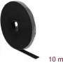 Delock Klittenband op rol, 10 m x 15 mm, zwart