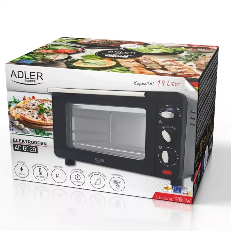 ADLER AD 6029 elektrische oven zwart