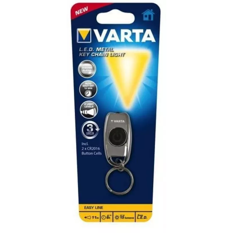 Sleutelhanger-zaklamp Varta L.E.D. METAL KEY CHAIN LIGHT