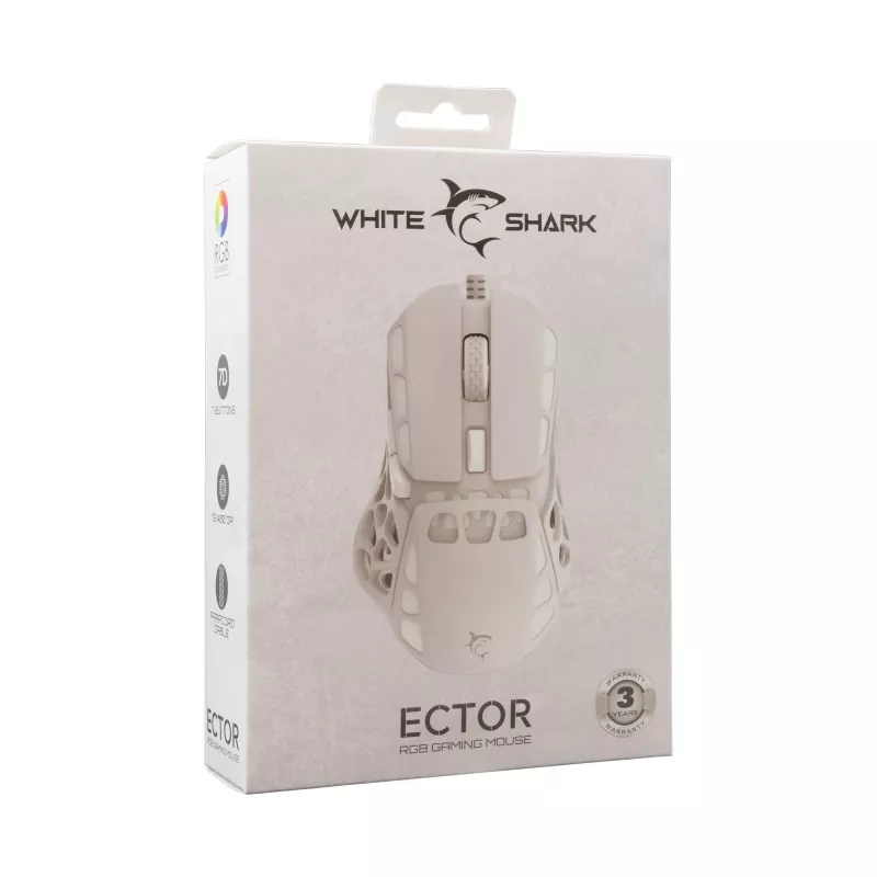 Muis White Shark GM-5016 Ector White USB