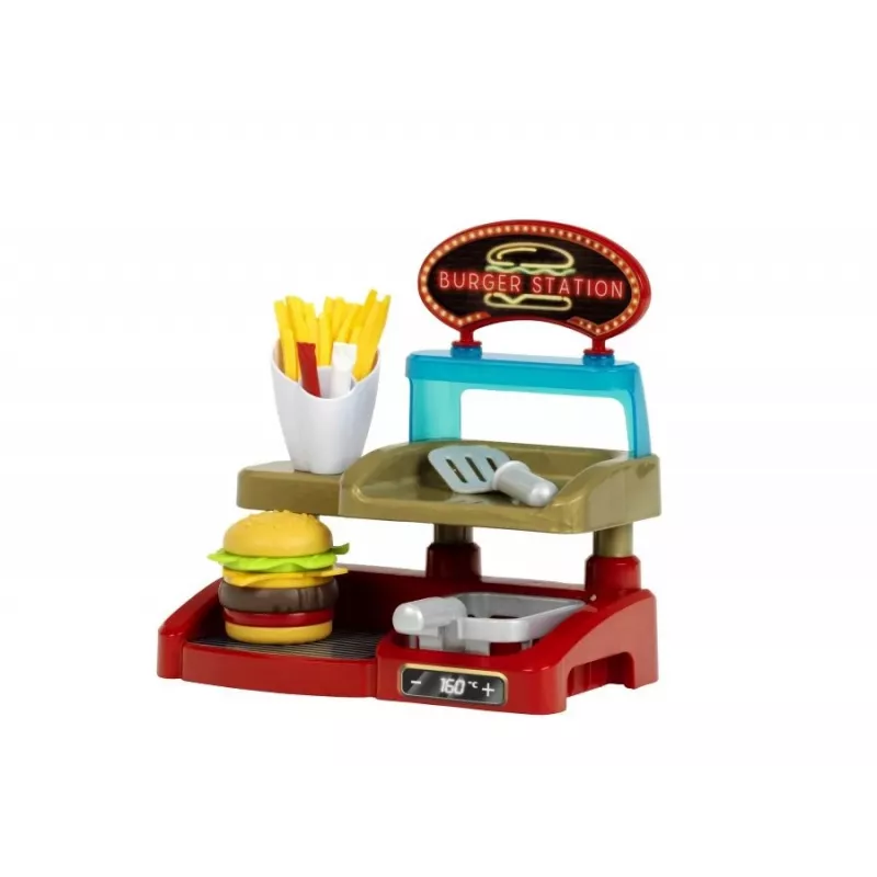 Play Burger Shop Set KLEIN 7336 — compact, gemakkelijk te reinigen rollenspel-speelgoed voor kinderen