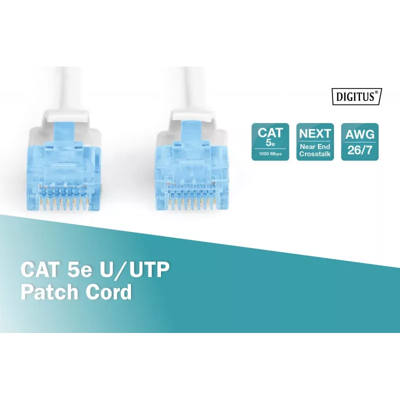 Netwerkkabel Digitus CAT 5e U/UTP RJ-45 2m wit
