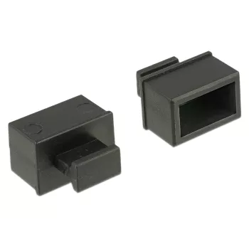 Stopcontactveiligheidsafdekking DeLOCK 64021 zwart 10 stuks