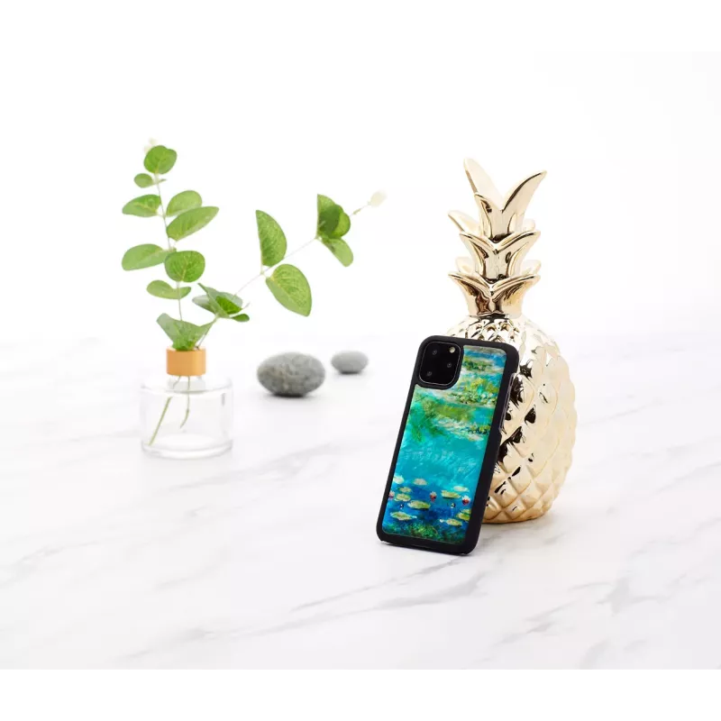 Smartphonehoesje iKins voor iPhone 11 Pro — waterleliedesign, zwart