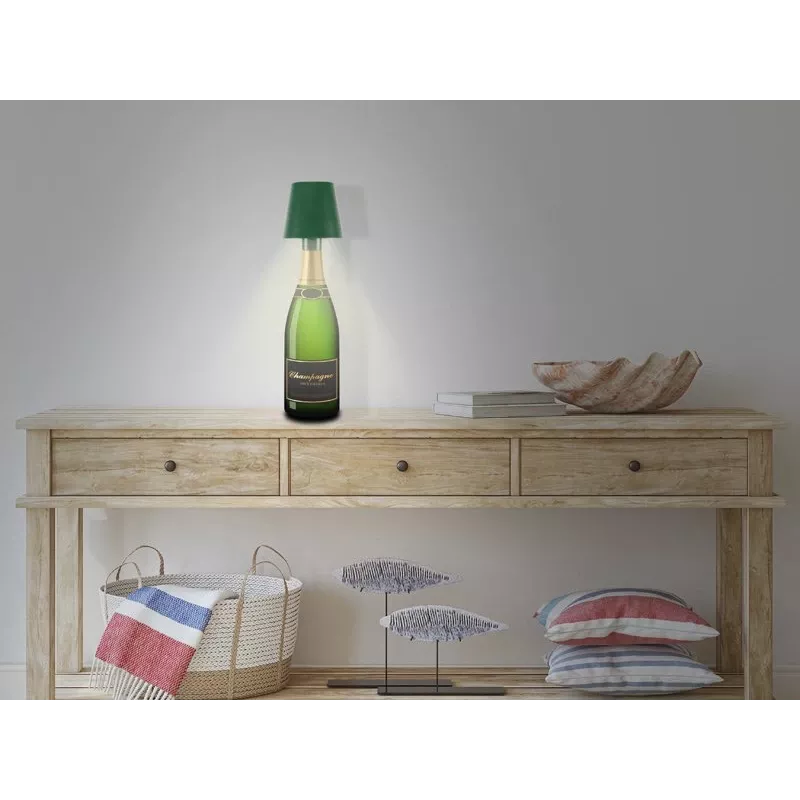 Beper P201UTP115 oplaadbare LED-tafellamp, 1,5 W, aanraakschakelaar, dimbaar, flesadapter van 33 mm, waterbestendig, groen