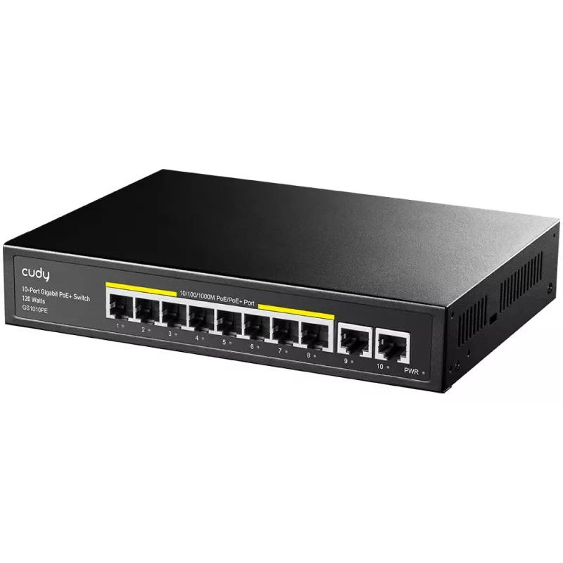 Cudy GS1010PE netwerkswitch Gigabit Ethernet 10 poorten PoE zwart