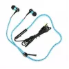 In-ear-koptelefoon met ritssluitingontwerp en microfoon