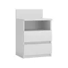 Topeshop M1 BIEL MAT nachtkastje 2 lade(s) wit