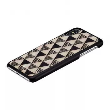 iKins smartphonehoesje voor iPhone XS Max – zwart piramidedesign, beschermende harde schaal