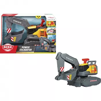 Speelgoedgraafmachine Simba-Dickie Volvo Power Excavator model 203725012 — gegoten bouwvoertuig, speelset