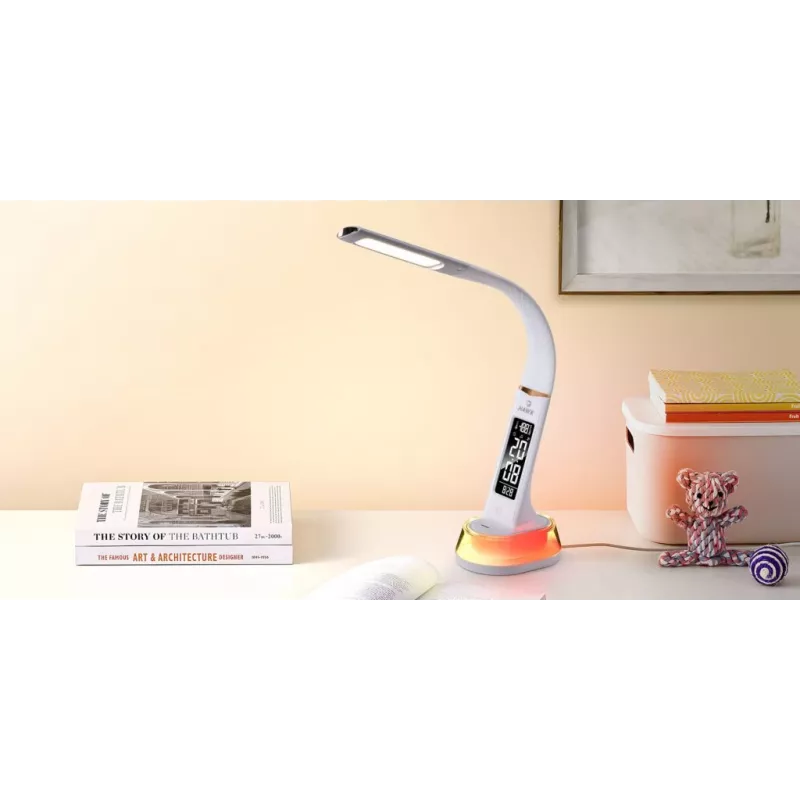Bureaulamp Hawk HW-LAMP05 wit LED verstelbaar — compacte LED-werklamp met verstelbare arm