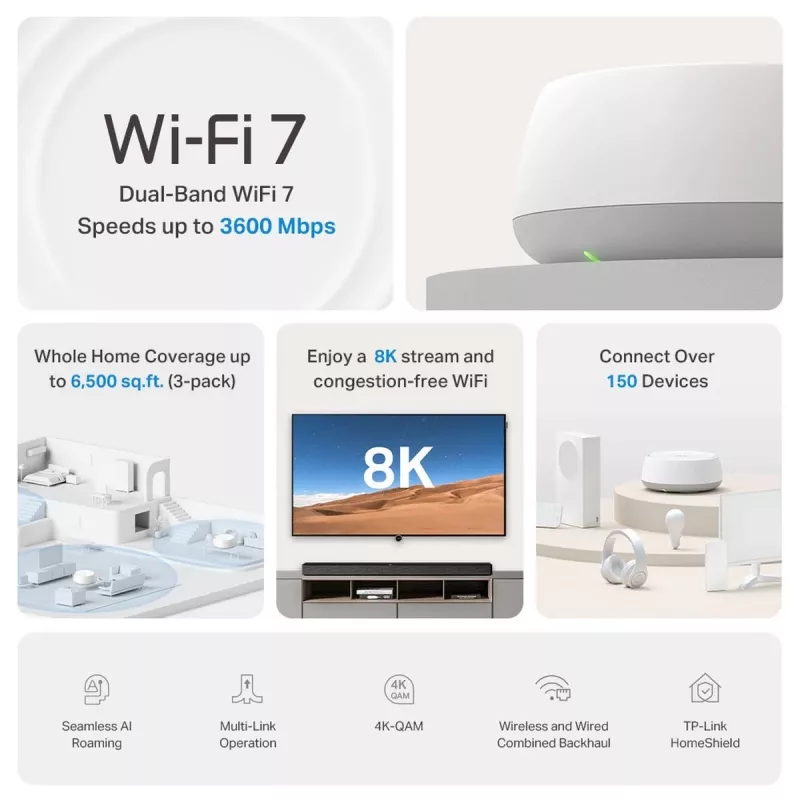 TP-Link Deco BE22 dualband (2,4 GHz / 5 GHz) Wi-Fi 7 (802.11be) wit 2 stuks