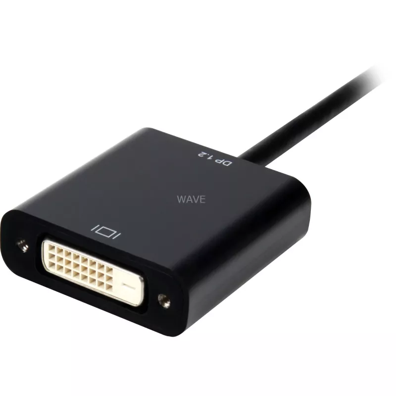 DisplayPort 1.2 > DVI24+1 converter, kabel zwart, 15 cm
