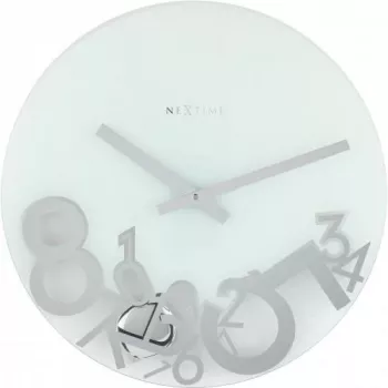 NeXtime klok 8115 Dropped, Ø43 cm, wand, zilver