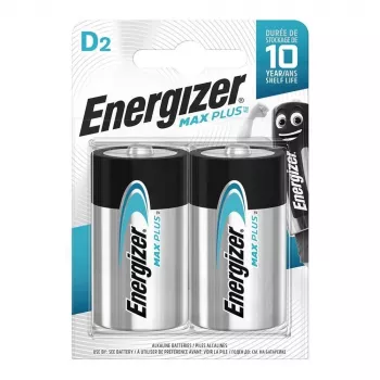 Energizer D alkaline Max Plus batterijen, 2-pack