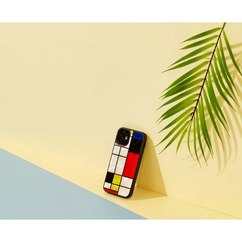 Hoes iKins voor Apple iPhone 12 mini – zwart Mondrian-design