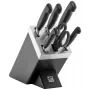 Mes-/messenblokset ZWILLING 35145-007-0 – 7-delig met koksmes, schilmes, broodmes, keukenschaar, zwart blok