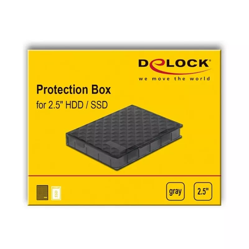 Delock Protection Box - beschermbehuizing voor harde schijf - capaciteit: 1 harde schijf (2.5) - grijs (18368)