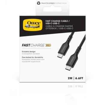 Otter Products OtterBox - USB-kabel - 24-pins USB-C (M) naar 24-pins USB-C (M) - USB 2,0 - 3 A - 2,0 m - zwart (78-81357)