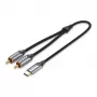 Vention USB-C naar 2 cinch-stekker audiokabel, 2 m