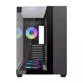 Darkflash TH285 computerbehuizing (zwart) + 4 ventilatoren