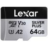 MicroSD-kaart Lexar 64 GB UHS-I klasse 3 SILVER PLUS